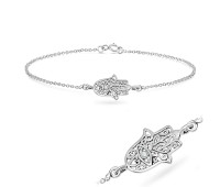 Palm Shaped Silver Bracelet BRS-31